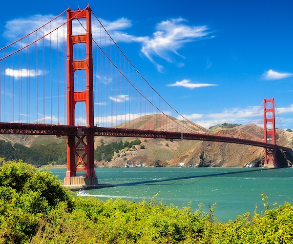 Atravesar el puente de Golden Gate